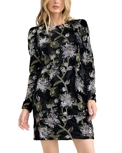 Phase Eight Destiny Sequin Floral Mini Dress In Black
