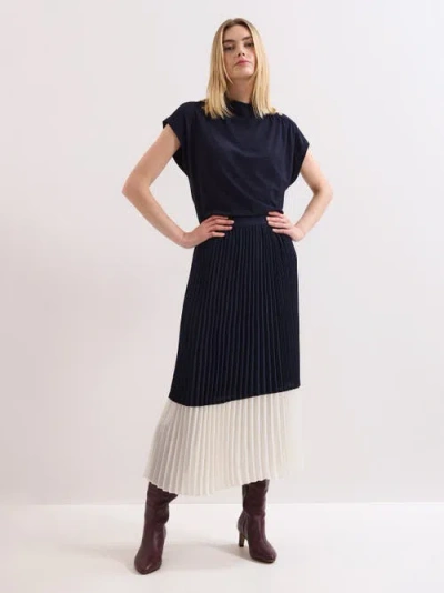 Phase Eight Eleanor Pleated Midi Skirt In Blue