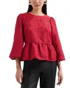 Phase Eight Ellis Peplum Hem Top In Red