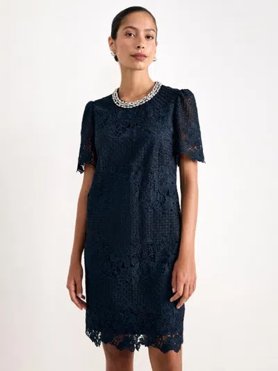 Phase Eight Eloise Embellished Lace Mini Dress In Blue
