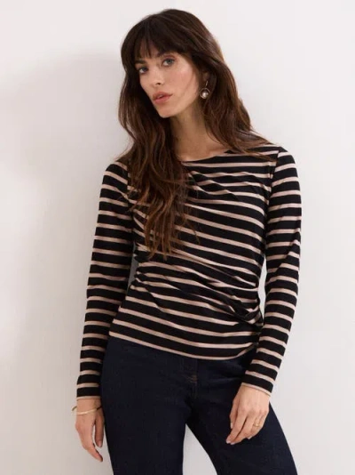Phase Eight Everly Stripe Top In Black