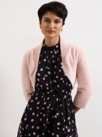 Phase Eight Fay Fluffy Cropped Bolero In Pink
