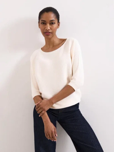 Phase Eight Giana Ribbed Jumper In White
