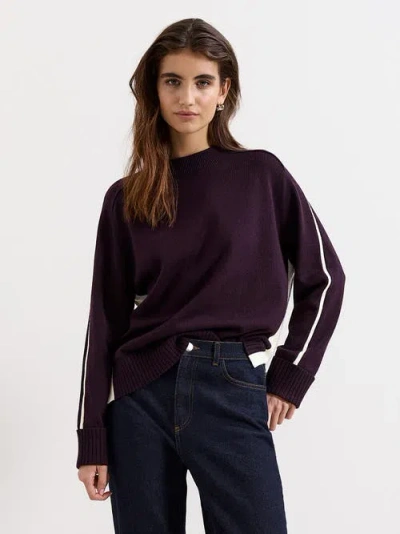 Phase Eight Hallie Tipped Knitted Jumper In Burgundy