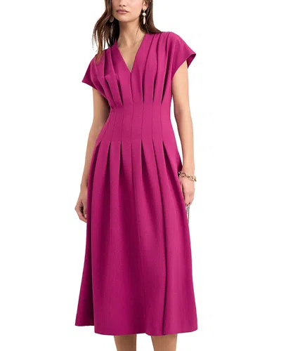 Phase Eight Hannah Pleated Midi Dress In Pink