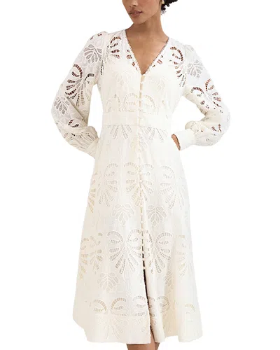 Phase Eight Inara Lace Midi Dress In White