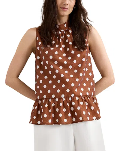 Phase Eight Indie Brown Peplum Spot Blouse In Animal Print