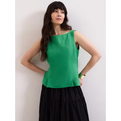 Phase Eight Isabelle Linen Top In Green