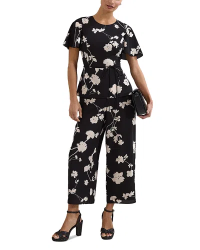 Phase Eight Jolie Peplum Waist Belted Jumpsuit In Black