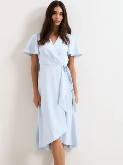 Phase Eight Womens Pale Blue Julissa V-neck Wrap Woven Midi Dress