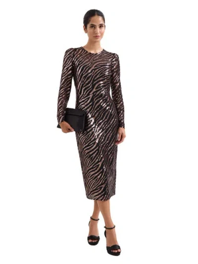 Phase Eight Kate Sequin Dress In Black Multi