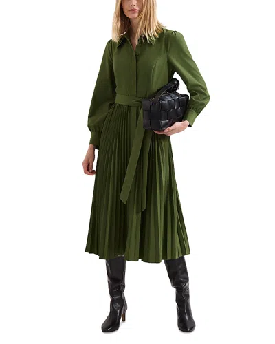 Phase Eight Kelsie Pleated Shirtdress In Green