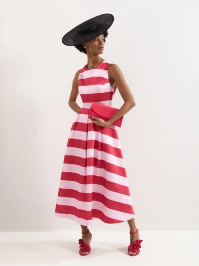 Phase Eight Kiria Stripe Satin Midi Dress In Pattern
