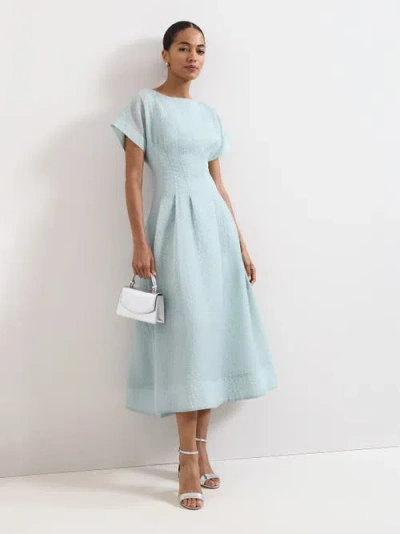 Phase Eight Laya Boat Neck Midi Dress In Pale Blue