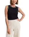 Phase Eight Liz Scalloped Edge Tank Top In Navy/ivory