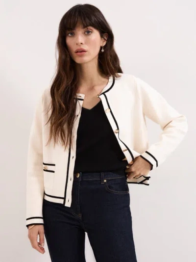 Phase Eight Lola Button-front Knit Cardigan In White