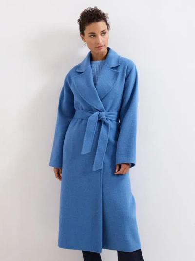 Phase Eight Long Sleeve Belted Wrap Midi Coat In Blue