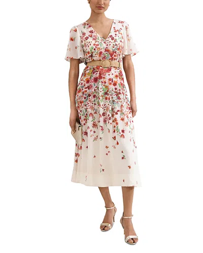Phase Eight Lovette Cream Floral Midi Dress In White