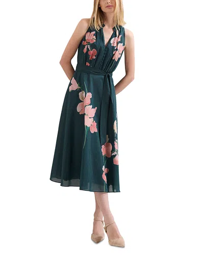Phase Eight Lucinda Button Front Floral Dress In Blue