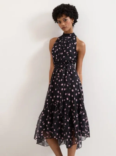 Phase Eight Lucinda Sleeveless Halter Midi Dress In Black
