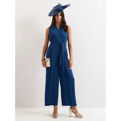 Phase Eight Maisley Pleated Cropped Jumpsuit In Blue