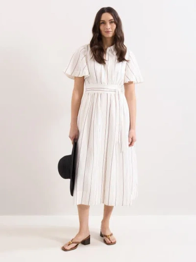 Phase Eight Marielle Striped Shirt Dress In White