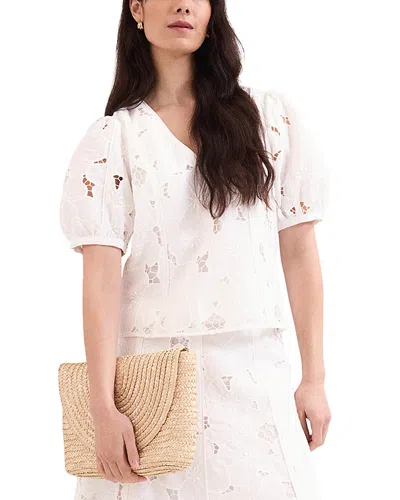 Phase Eight Marina Seamed Lace Blouse In White