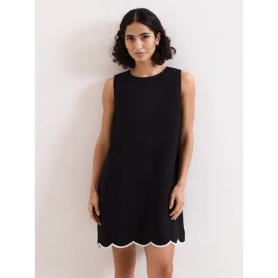Phase Eight Marta Scalloped Hem Shift Dress In Black