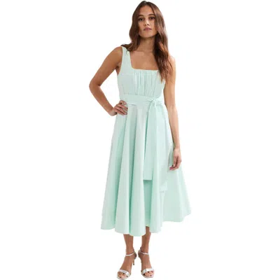 Phase Eight Melinda Cotton Tie Midi Dress In Pale Green