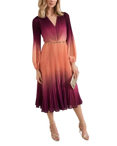 Phase Eight Mira Ombre Button Dress In Multi