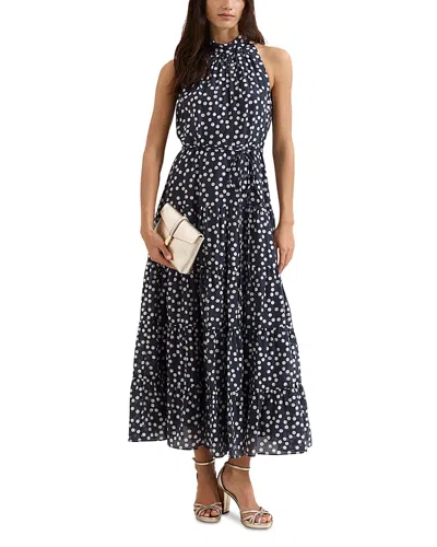 Phase Eight Nita Navy Spot Maxi Dress In Multi