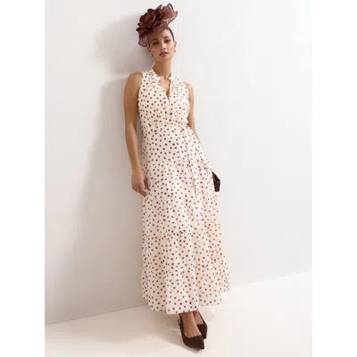 Phase Eight Nita Polka Dot Maxi Dress In White