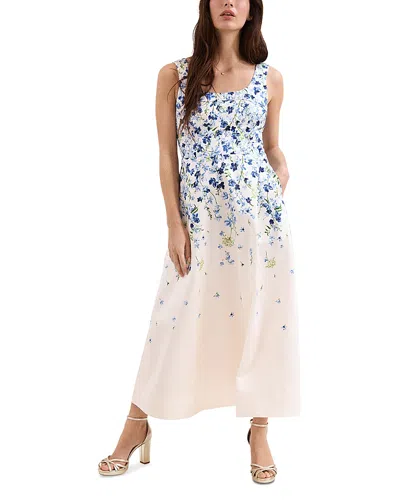 Phase Eight Womens Cream Orla Floral-print Woven Midi Dress In Blue