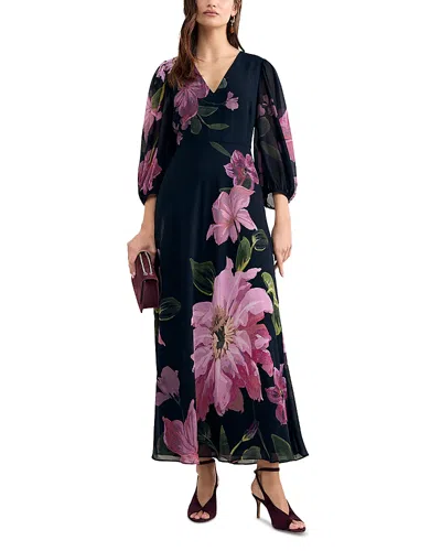 Phase Eight Petite Betty Floral Maxi Dress In Blue