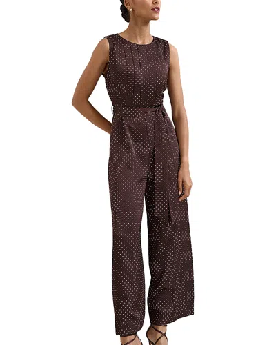 Phase Eight Petite Janine Sleeveless Straight Leg Jumpsuit In Brown