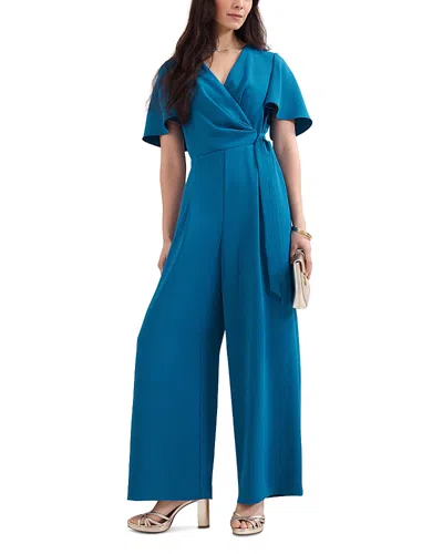 Phase Eight Petite Julissa Blue Wide Leg Jumpsuit