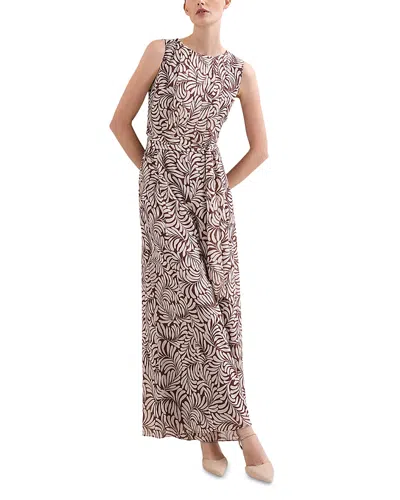 Phase Eight Petites Janine Leaf Print Jumpsuit In Neutral
