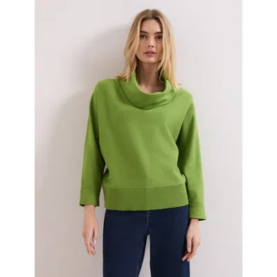 Phase Eight Ribbed Detailing Rosalie Cowl Jumper In Green
