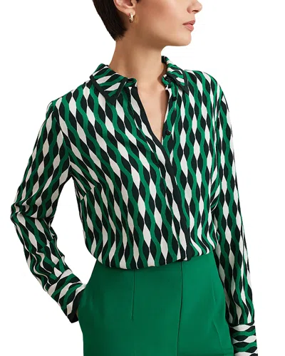 Phase Eight Rita Geo Print Shirt In Green