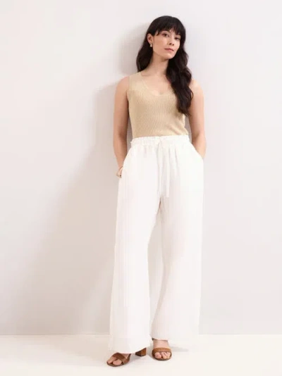 Phase Eight Rowan Wide Leg Linen Trousers In Metallic