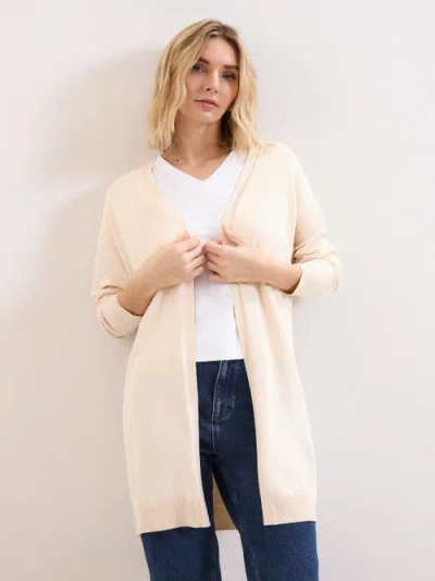 Phase Eight Sabrina Longline Open Front Cardigan In White