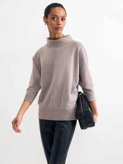 Phase Eight Salima Funnel Knit Sweater In Neutral