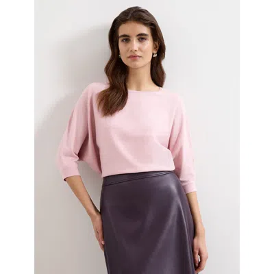 Phase Eight Sculpted Draped Knit Jumper In Pink