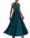 Phase Eight Womens Green Simara Ombre Pleated Woven Maxi Dress In Green