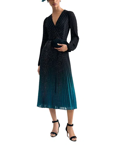 Phase Eight Simara Pleated Midi Dress In Black