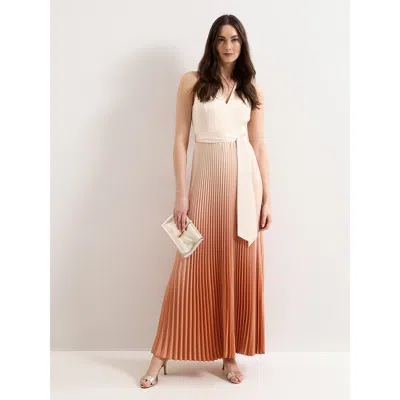 Phase Eight Sloane Sleeveless V-neck Maxi Dress In Orange