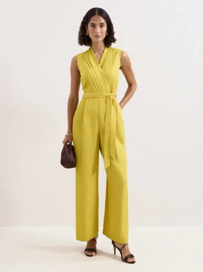 Phase Eight Taylor High-waist Wrap Jumpsuit In Yellow