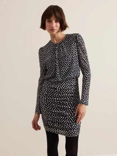 Phase Eight Teodroa Ruched Polka Dot Mini Dress In Multi