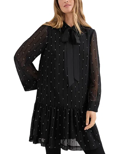 Phase Eight Tessa Glitter Mini Dress In Black