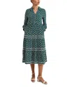 Phase Eight Tiered Midi Dress In Green
